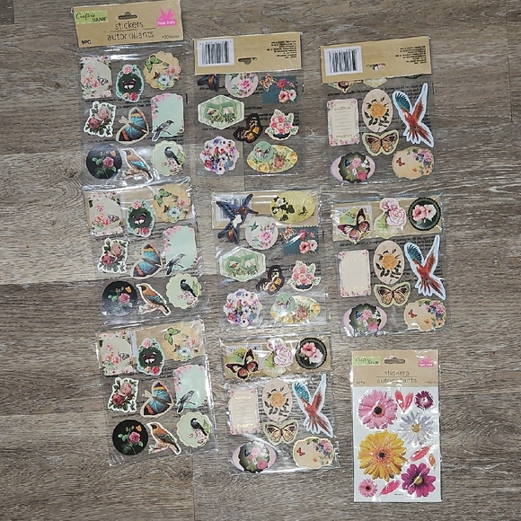 Crafters Square Other - 9 Pack Floral and Butterfly Stickers Set Brand New